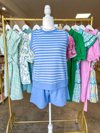 Ocean Blue Slow Mornings Stripe Set