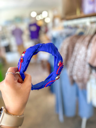 Navy & Red Fantasy Football Headband