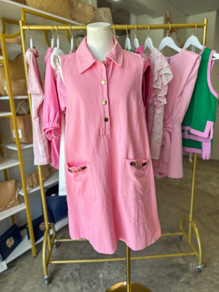 The Pink Perfection Collared Mini Dress