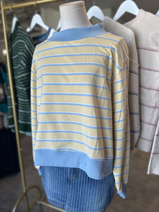 Sunny Side Yellow & Blue Stripe Pullover