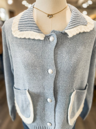 Dusty Blue Timeless Touch Sweater