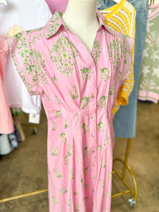 Pink Lovely Little Petals Midi Dress