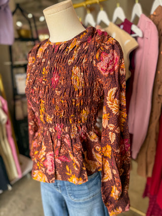 Wildflower Season Smocked Peplum Top