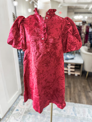 The Burgundy Evangeline Grace Mini Dress