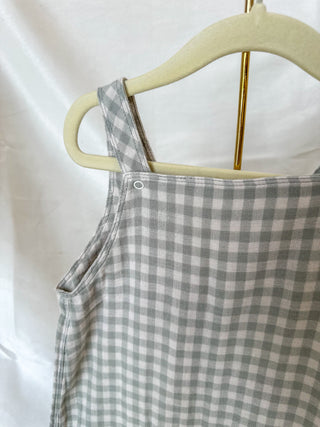 Mini Green Gingham Overalls