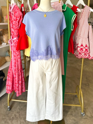 Chambray Pretty Little Lace Top