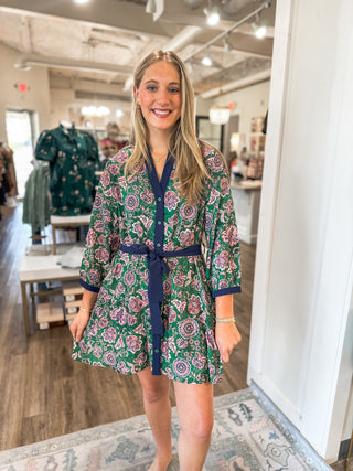 Paisley Grove Button Down & Belted Mini Dress