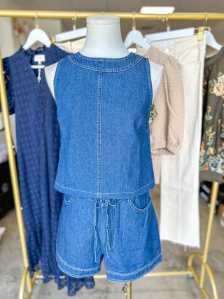 Better in Denim Shorts Set