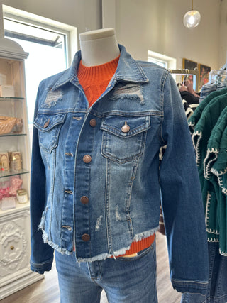 The Vintage Classic Distressed Risen Denim Jacket