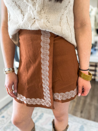 Camel & Flair Wrap Skort