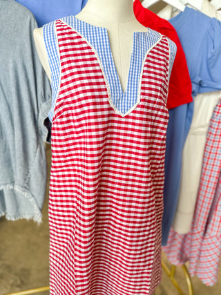 Red Firecracker Gingham Mini Dress