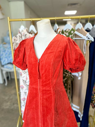 Brick Autumn Ember Zip Mini Dress