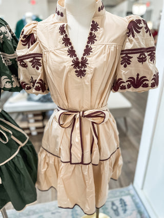 Ecru Lily Pad Lace Mini Dress