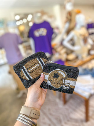 Saints Game Day Beaded Pouch