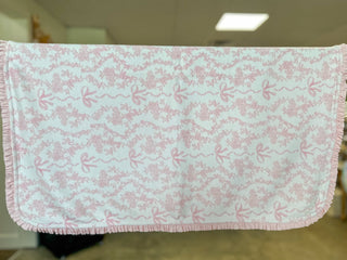 Pink Bow Toile Baby Blanket