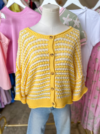 Little Miss Sunshine Knit Button Down Top