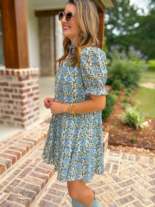 eden bloom mini dress Blue Eden Bloom Mini Dress