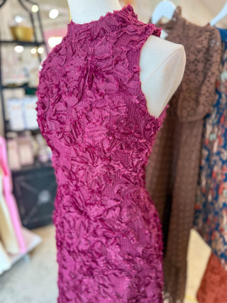 Plum Textured Edge Maxi Dress