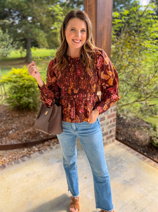 Wildflower Season Smocked Peplum Top