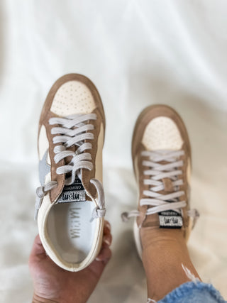 Sabot Beige W/ Grey Star Open Back Slip-On Sneakers