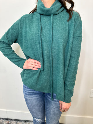 Moss Micro Fleece Cowl Neck Sweater