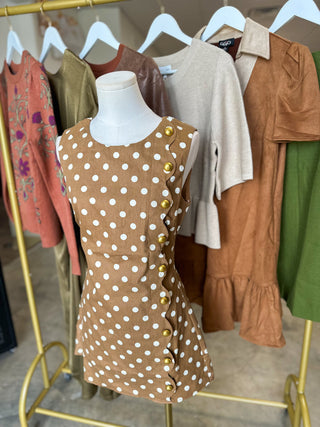 Brown Pippa Polka Dot Romper