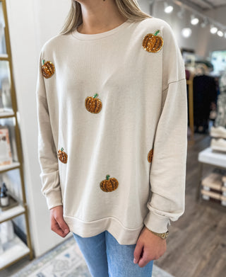Sequin Pumpkin Patch Sweatshirt