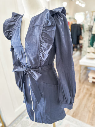 Twirl Me Navy Mini Dress