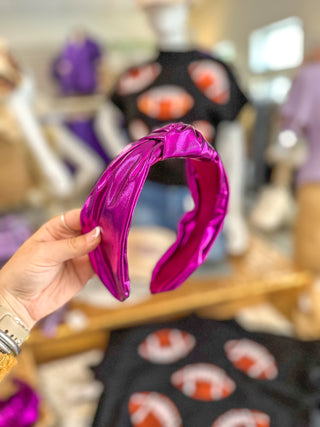 Purple Metallic Knot Headband