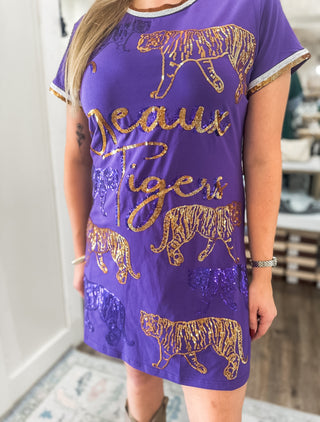 Tiger Strut Sequin Varsity Accents Dress