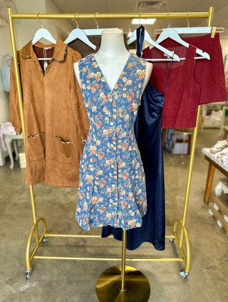 The Poppy Floral Denim Mini Dress