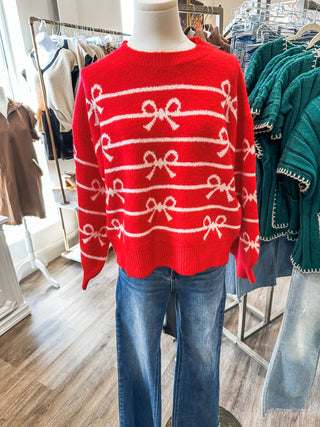 Red Bow-Go-Go Holiday Sweater