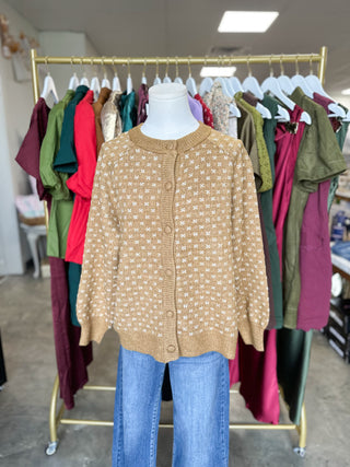 Camel Tiny Stitch Cardigan