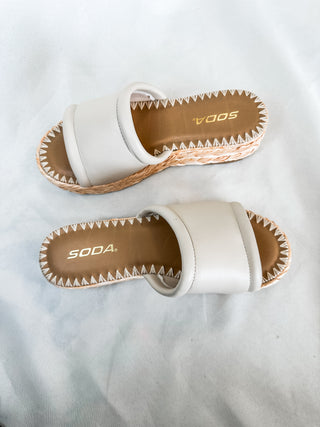 Monte Beige Wedge Sandal