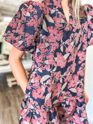 The Meredith Evening Jacquard Mini Dress