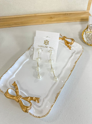 Benedict Four Pearl Drop Earring Cream Gold