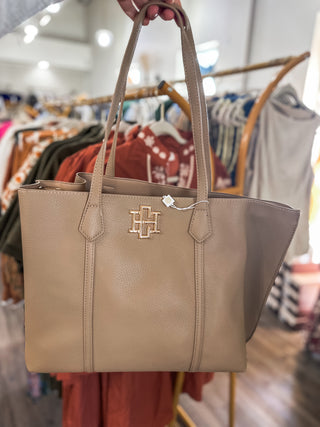 Taupe Heath Pebble Texture Tote Bag