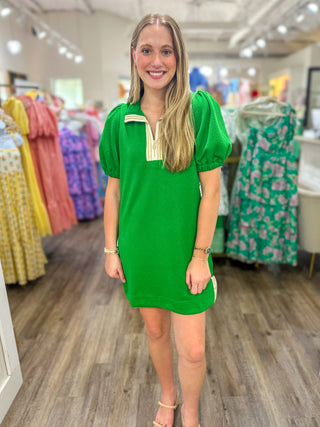 Green Andie Half Zip Mini Dress