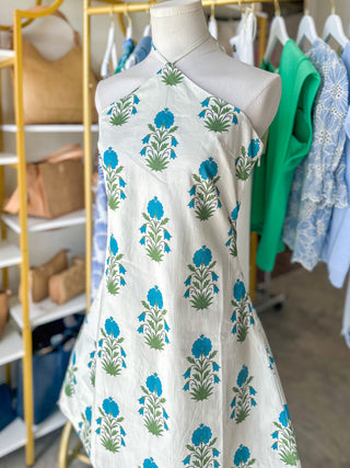 Sunny Escape Floral Halter Mini Dress