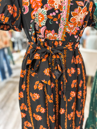 Black Harvest Honey Midi Dress