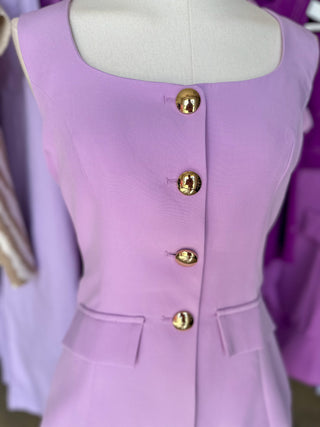 Lavendar Sweet & Sophisticated Crepe Romper Mini Dress