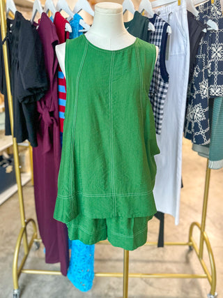 Forest Green Festival Days Are Happy Days Shorts Set