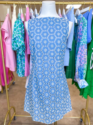 Light Denim Sweetest Stitch Mini Dress