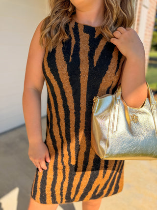The Statement Tiger Print Sweater Mini Dress