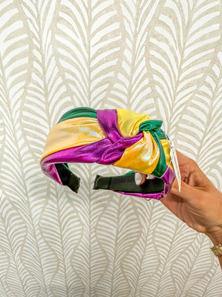 Mardi Gras Metallic Knot Headband