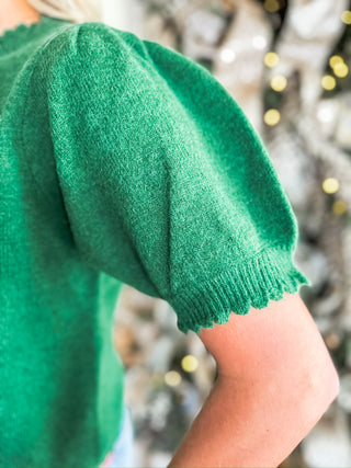 The Autumn Edit Green Button Down Sweater Top