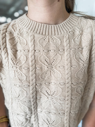 Beige Daisy Dreams Knit Sweater Top