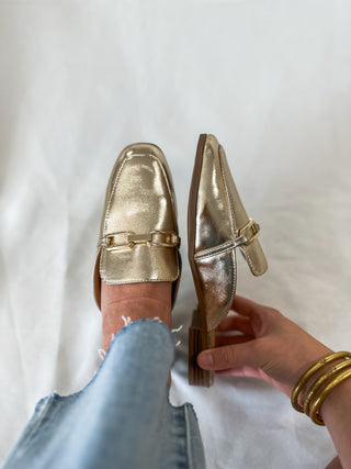 Gold Eleanor Fancy Pants Mules