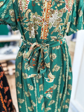 Green Harvest Honey Midi Dress