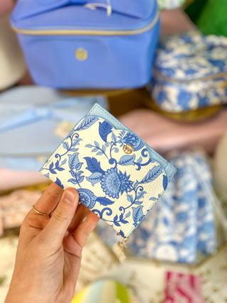 Blue Porcelain Vines Scalloped Wallet